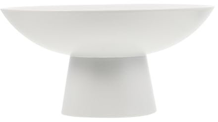 Cabilock Ceramic Fruit Bowl with Pedestal, Dessert Fruit Breads Snack Tray, Decorative Bowl for Kitchen Counters and Banquets, White