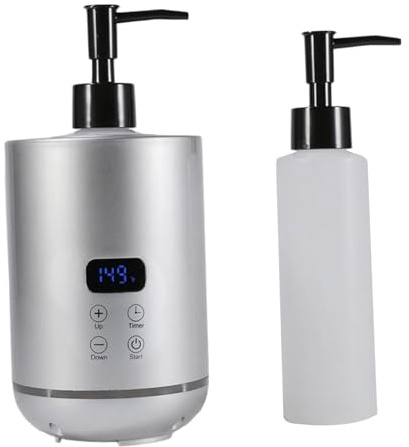 Sharplace Massageölwärmer mit Ölflaschenspender, schnelle Erwärmung, Mehrzweck-Digitalanzeige, Friseursalon, SPA-Lotionflaschenwärmer, Silber