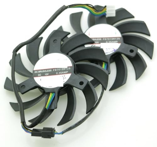 LXCOZED 2 Ventiladores FD7010H12S de 75 mm, 12 V CC, 0,35 A, para Tarjeta gráfica ASUS GTX760 DirectCU II 4 Pines