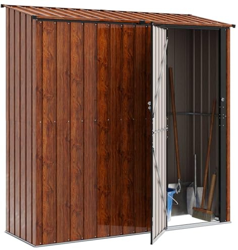 vidaXL Cabanons de Jardin Marron 203,5 x 73 x 200 cm Métал, Abri de Jardin et terrasse, Rangement rectangulaire, résistant aux intempéries, idéal pour Outils et Plus