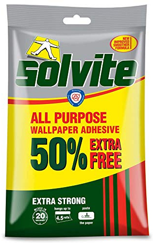 Solvite – Adhesivo multiusos Papel pintado – Rollo de 3 + 50% libre