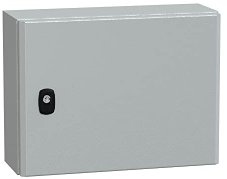 Schneider NSYS3D3415P Spacial S3D Porte complète avec Plaque de Montage Hauteur 300 x 400 x T150 IP66 IK10 RAL7035