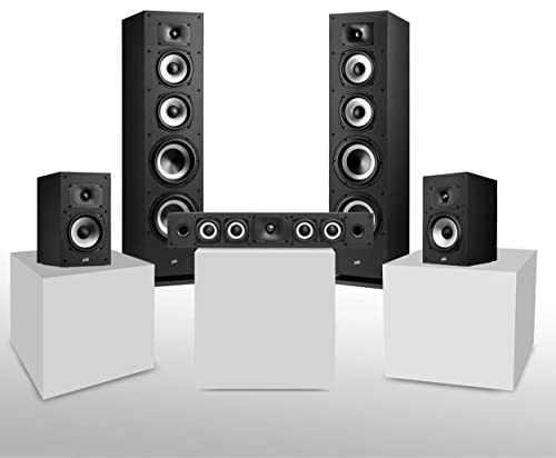 Polk Audio Monitor XT-Serie, 5.0 Heimkino Soundsystem, Surround System bestehend aus 2x MXT70 Standlautsprechern, 1 Paar MXT20 Surround Lautsprecher und 1x MXT35 Centerlautsprecher