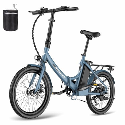 Fafrees Bicicleta eléctrica F20 Light, 20 Bicicleta Urbana eléctrica Plegable, Motor 250W, 14.5AH/522WH Batería extraíble, Alcance 55-110 km, Unisex Adulto E-Bike, Azul
