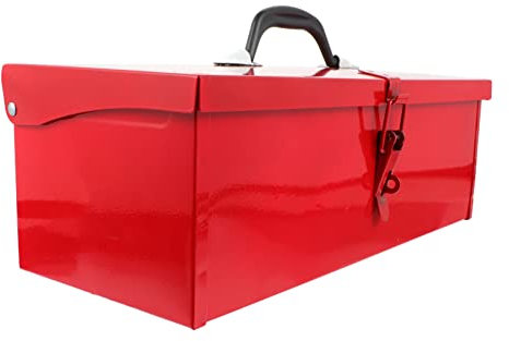 jojofuny Rot Tragbar Werkzeugaufbewahrungskoffer Werkzeugkoffer Reparaturwerkzeugkasten Robust Langlebig