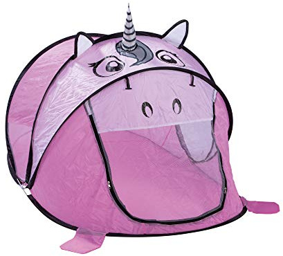 Sport1 Einhorn Pop-Up Zelt Spielzelt für Kinder Outdoor Spielzelt für Kinder Garten/Innen tragbar Kinderhaus mit Pop-Up Öffnung Größe 183 x 96 x 86 cm Einfache Montage Rosa