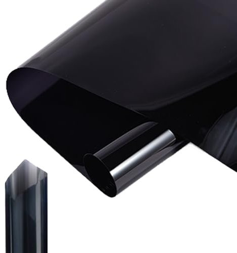 Fensterfolie Rückstandslose Sonnenschutz Folie Sonnenschutzfolie Wärmegrad Kontrolle Fensteraufkleber Privatsphäre UV-Schutz Sonnenschutzfolie Fenster Innen oder Außen 50x200cm Schwarz(100*800CM)