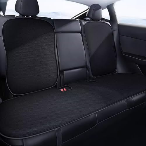 Ywooon Car Rear Seat Cover for Tesla Model Y 2020-2025 2026 Breathable Soft and Non-Slip - Comfort Seat Cushion for Driving Interior Accessories BlackIce,3PCS