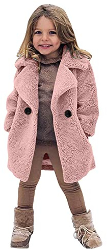 BOTCAM Abrigo para bebé y niño de invierno, resistente al viento, acolchado, chaqueta de forro polar, ropa de anime (Rosa, 3-4 años)