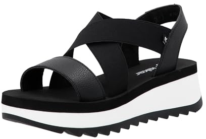 Rieker Damen W3053 Keilsandaletten, schwarz 00, 41 EU