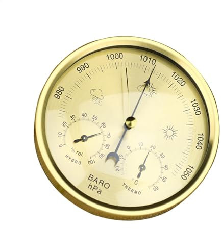 Wetterbarometer - Barometer Thermometer Hygrometer Barometer Hygrometer 3 in 1 Barometer Fischerei Innen und Außen Langlebiges Wetterbarometer Wandbarometer für Zuhause, Thermometer, Barom