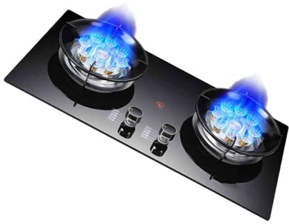 Gas Cooker,5.0KW Rated Power,Flame Failure Protection,Child Safety Lock,Pulse Ignition,for Home Student Camping Caravan Offices(NG)