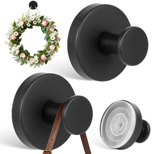 GAOHUI 2 Pack Suction Cup Hooks, Heavy Duty Wreath Hanger for Front Door, Glass, Reusable Window Suction Hooks for Bathroom Kitchen Indoor Outdoor
