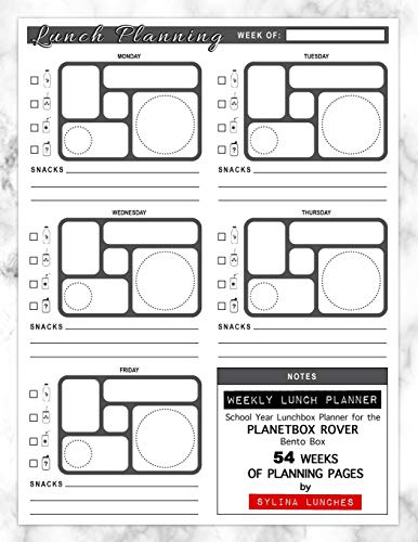 Weekly Lunch Planner: School Year Lunchbox Planner for the PlanetBox Rover Bento Box: 54 Weeks of Planning Pages (Bento Box Lunch Ideas, Band 1)