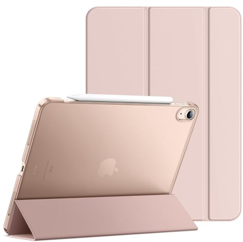 JETech Fodral för iPad Air 11 Tum M4/M3/M2 (2026/2025/2024), iPad Air 5:e/4:e (2022/2020 Modeller, 10,9 Tums), Slim Stativ Hård Baksida Skal Case Automatisk Uppvakning/Sömn-Funktion (Rosa Guld)