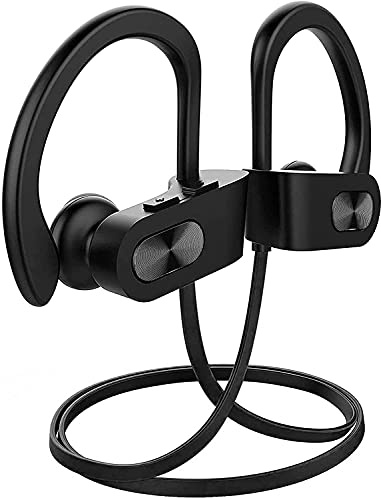 Redzoo Bluetooth Headphones V5.0,Running Headphones w/16 Hrs Playtime, Bass+ HD Stereo Wireless Sports Earphones w/IPX7 Waterproof Earbuds in Ear for Workout, Gym w/CVC6.0 Noise Cancelling Mic Black