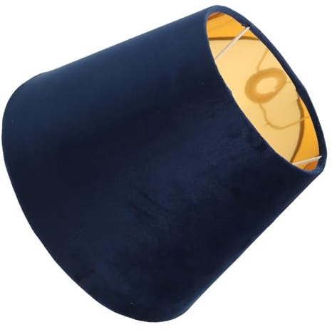SOLUSTRE Stoff Tischlampe Lampenschirm E27 Blau Samt Hängeleuchtenschirm Tischlampenschirm Goldener Innenliner 25cm Deckenlampe Pendelleuchte Wandleuchte Schutzhülle Dekoration