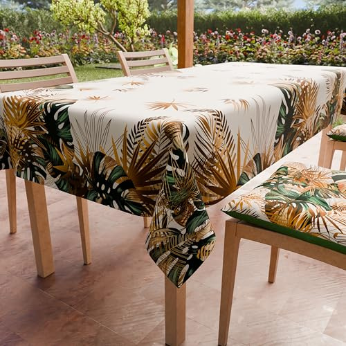 PETTI Artigiani Italiani - Tovaglia Antimacchia Rettangolare Copritavolo Cucina Disegno Tropical 04 X6 Posti (140x180 cm) 100% Made in Italy