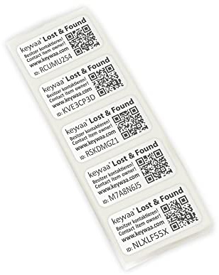 keywaa® QR-Code Folienetiketten inkl. Lost & Found Funktion (25,4 x 12,7 mm; silber; 15 Stück)