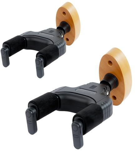 AUPHY Profesional Soporte de Pared para Guitarra,Autocierre por Gravedad & Diseño Giratorio, Gran Capacidad de Carga para Guitarras Acústicas y Clásicas y Guitarras y Bajos Eléctricos