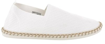 UOMO DESIGN - Espadrille Slip on au Look Décontractée pour Homme en Tissu Maille - Evan (Blanc_2, Système Taille Chaussures EU, Adulte, Homme, Numérique, Moyen, 44)