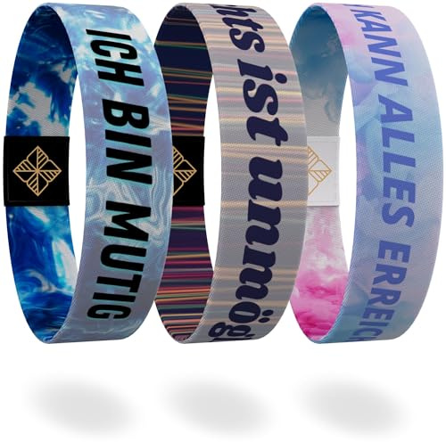 juma - glaubensband | Set Selbstvertrauen - Verschiedene Größen | Freundschafts-, Energie- & Motivations-Armbänder, Aus Stoff, Inspirierende Glücksbringer