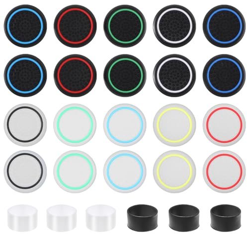 Wanmu PS5/4 Controller Thumbstick Grips, Joystick Caps, Precision Rings&Thumb Grips Set for Switch Pro Controller, Controller Accessories