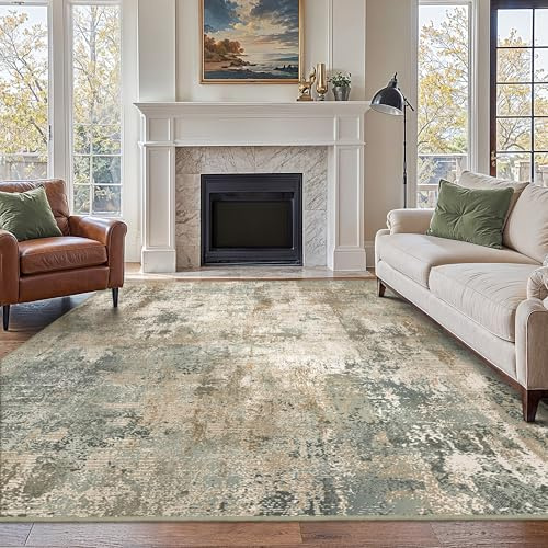 BEIMO Abstract Rug 200x290cm Washable Non-Slip Carpet Grey Living Room