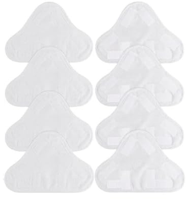 BODYA 8Pcs Washable Steam Mop Pads Floor Cleaners Replacement Microfibre Head Pads Compatible With H2O X5 White