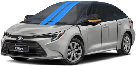 Holthly Halvgarage för bil vinter, personbil halvgarage ovansida vattentätt ventilerande bilskydd, presenning halvskydd för regn, damm snö. Vikgarage för limousin. (upp till 470 cm) 3 l