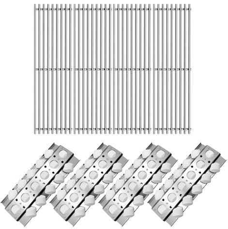 Htanch Edelstahl-Kochgitter mit 41,6 cm Brikettschale für ausgewählte Turbo-Ersatzteile, Heizplatte und Grillrost-Teile für Nexgrill CK4CKWN, CG4CKW Grills, 4 Stück