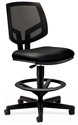 HON Volt Mesh Back Task Stool- Upholstered Adjustable Office Stool, Black (H5715)