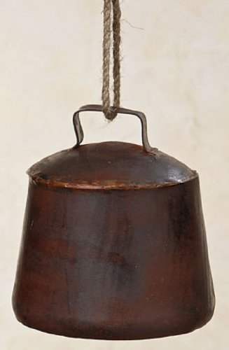 Glocke 11cm Metall Eisen lackiert braun Dekoglocke Kuhglocke Landhaus Nostalgie