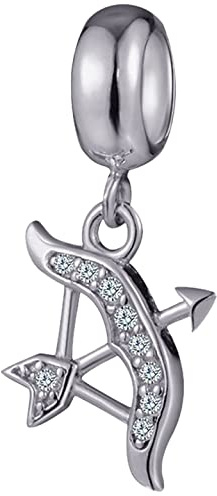 Schütze Sternzeichen Charms passen Pandora Geburtstag Armband, 925 Sterling Silber Sagittarius Zodiac Sign Halskette Anhänger, 12 Horoskop CZ Perlen, Geschenke für Thanksgiving Tag/Weihnachten