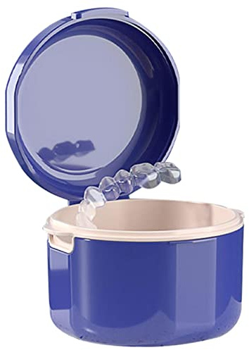 Rosixehird dentadura,Caja Almacenamiento Limpieza Frenos Invisibles - Vasos para dentaduras postizas para remojar dentaduras postizas, Recipiente Almacenamiento para Limpieza