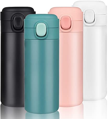 YINJAM 350ml Travel Mug Reusable Coffee Cup Insulated Thermal Mug Stainless Steel Leakproof Flask Tumbler for Hot Cold Drinks (Blue)