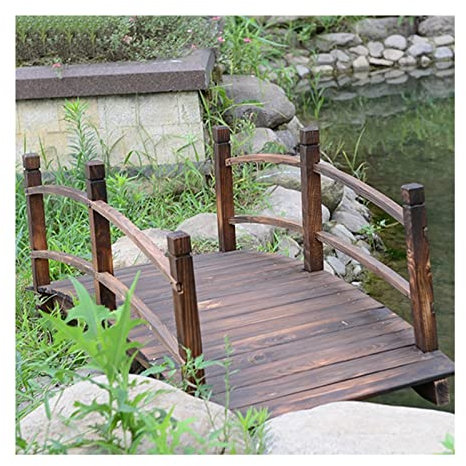 Holzbrücke Gartenbrücke Teichbrücke Im Freien Groß Gartenbrücken, 55 59 Zoll Lang Hinterhof Hölzerne Bogen Fußgängerbrücke, Fußgängerweg Pfad Brücke Für Teich Rasen Veranda Landschaftsbau ( Size : 140