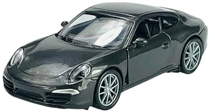 Welly Porsche 911 991 Carrera S Grau Schwarz Coupe Ab 2011 ca 1/34-1/46 Metall Modell Auto Die Cast Neu im Kasten