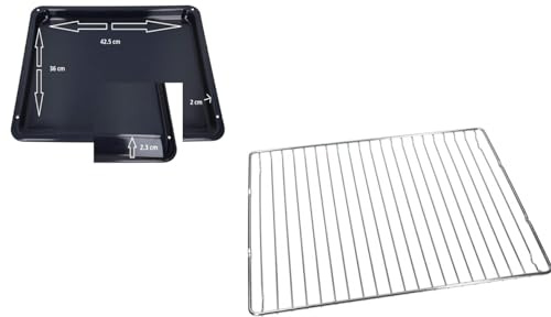 FIGEVIDA Teglia Leccarda forno smaltata 42,5 x 36 x 2,3 cm per Electrolux 3870287202 3870287202 387028720 140100943038 + GRIGLIA FORNO 140066595012 426X357.4X22.2MM