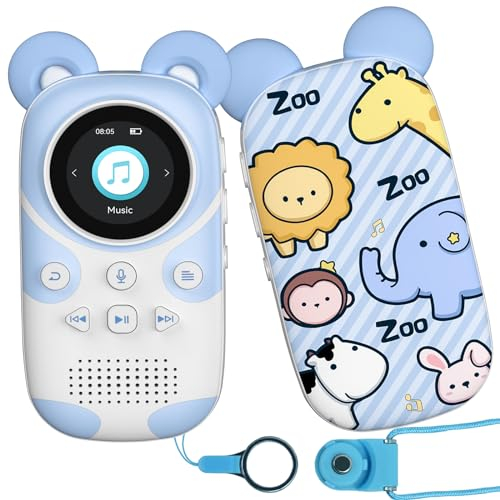 RUIZU 64GB MP3 Player Kinder Bluetooth 5.3 mit kopfhörer Lautsprecher Unterstützt UKW-Radio, Wecker, EIN-Tasten-Aufnahme, Stoppuhrfunktion