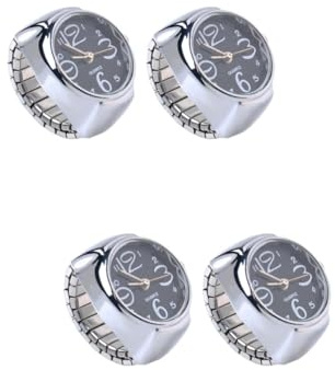 SOIMISS 4stücke Mini Ring Quarzuhren Für Damen Und Herren Kreative Fingeruhr Mit Zeitdisplay Stilvolle Accessoires Schwarz Für Besondere Anlässe Und Alltag