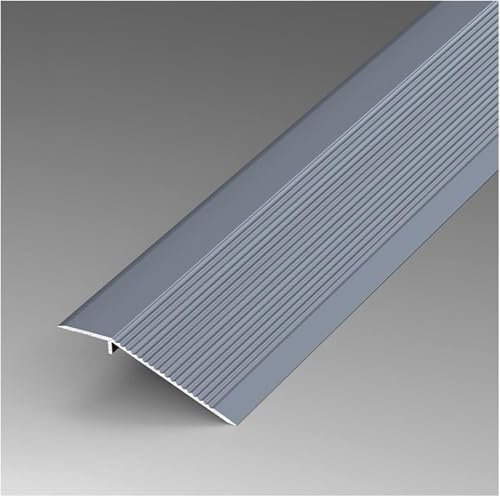 Tira de transición de suelo de 4 pulgadas de ancho para zócalo de madera, vinilo y suelos laminados, gris, 120 cm de largo
