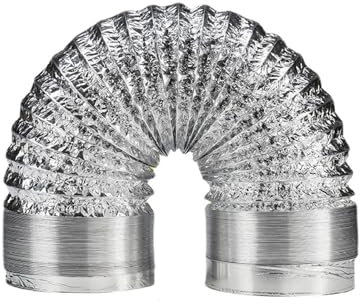 JrEam ∅150 mm Doppellagiges Aluminiumfolienrohr, Flexibler Lüftungskanal for Küche, Badezimmer, Abluft, Trockner, Ventilator, Wachstumszelt, 1,5 m–6 m(6M_180MM)