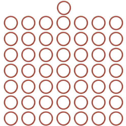 QUARKZMAN 50 Stück O Ring Dichtungsringe 15mm x 19mm x 2mm Gummischeiben Dichtung Seals Gummiringe VMQ Unterlegscheiben für Auto Wasserhahn Hochdruckreiniger Luft Gas Rohr Reparatur, Rot
