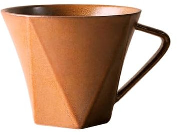 Taza de café y té Taza de café de cerámica Gruesa Multicolor Hecha a Mano, con Superficie Cortada, Capacidad de 9.98 oz for cafetería. Tazas de Chocolate Caliente(Yellow)