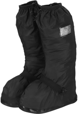 sourcing map Waterproof Shoes Cover S (US 4) Non-Slip PVC Overshoes Rain Galoshes Rain Shoe Protectors with Zipper and Strap Buckle for Man Rainy Outdoor, Black