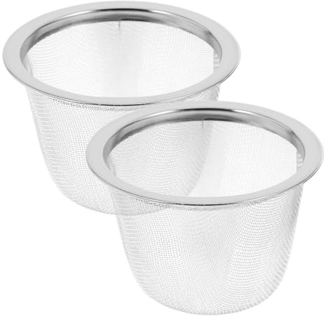 Lurrose Colador de Té de Acero Inoxidable, Malla Fina, 2 Piezas, Separa Hojas Sueltas y Facilita la Infusión en Casa u Oficina