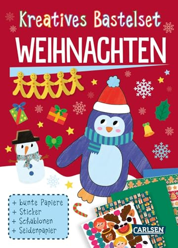 Bastelset für Kinder: Kreatives Bastelset: Weihnachten 2025: Bastelbuch mit Bastelvorlagen und Stickern für Kinder ab 6 Jahren