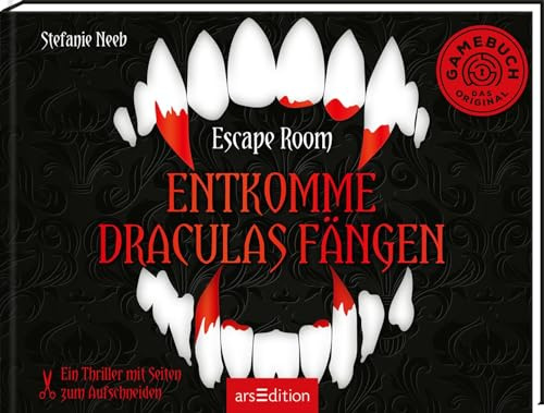 Escape Room: Entkomme Draculas Fängen: Ein Thriller mit Seiten zum Aufschneiden | Gruselige Vampirstory plus großer Rätselspaß, reich illustriert