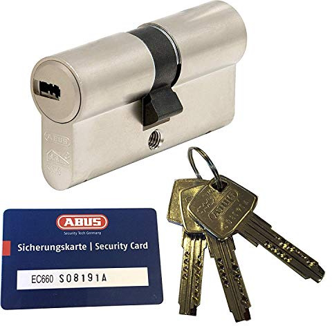 ABUS EC660 Profil-Doppelzylinder Länge (a/b) 45/50mm (c=95mm) mit 3 Schlüssel, mit Sicherungskarte
